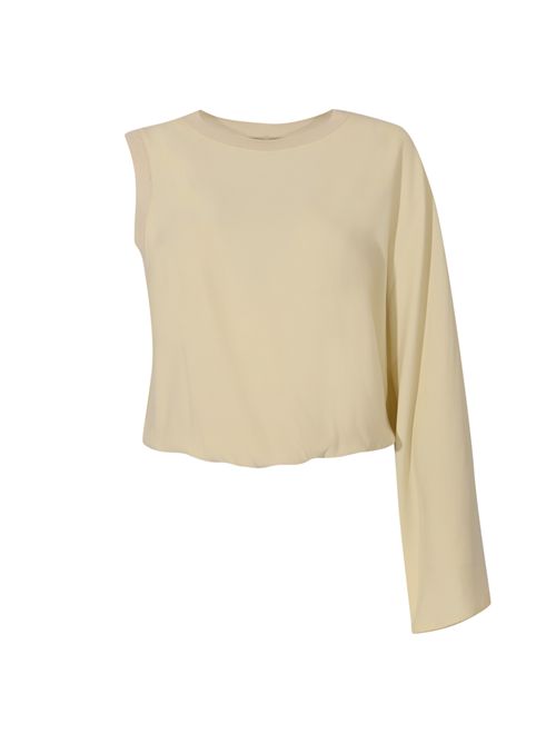Blusa Lucille in drap fluido di viscosa Mandorla Liviana Conti | F5WS22A10-2